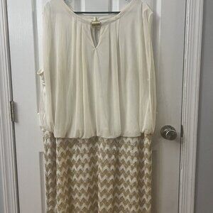 Perceptions women’s size‎ 24 strapless cream and tan dress